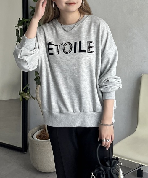 prose verse（プロズヴェール）の「パール付きフロッキーロゴ裏毛スウェット（スウェット・レディース・グレー/ブラック/オフホワイト・MEDIUM）」の16枚目の写真