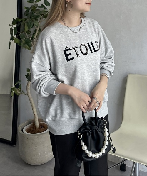 prose verse（プロズヴェール）の「パール付きフロッキーロゴ裏毛スウェット（スウェット・レディース・グレー/ブラック/オフホワイト・MEDIUM）」の19枚目の写真