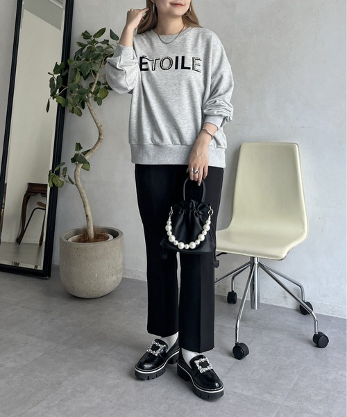 prose verse（プロズヴェール）の「パール付きフロッキーロゴ裏毛スウェット（スウェット・レディース・グレー/ブラック/オフホワイト・MEDIUM）」の21枚目の写真