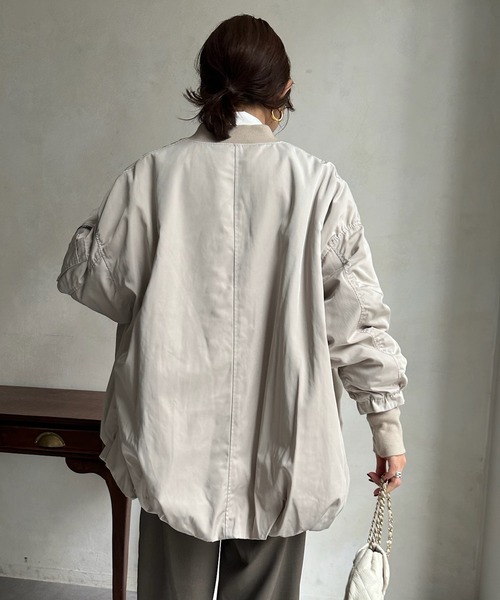 DouDou（ドゥドゥ）の「【WEB限定】 蓄熱中綿MA1（MA-1・レディース・ライトベージュ/カーキ/ブラック・FREE）」の10枚目の写真