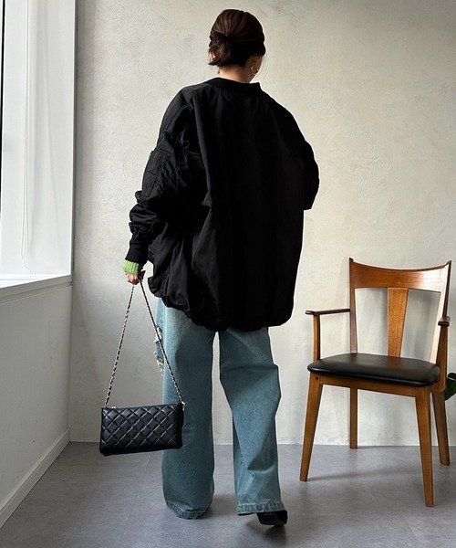 DouDou（ドゥドゥ）の「【WEB限定】 蓄熱中綿MA1（MA-1・レディース・ライトベージュ/カーキ/ブラック・FREE）」の13枚目の写真