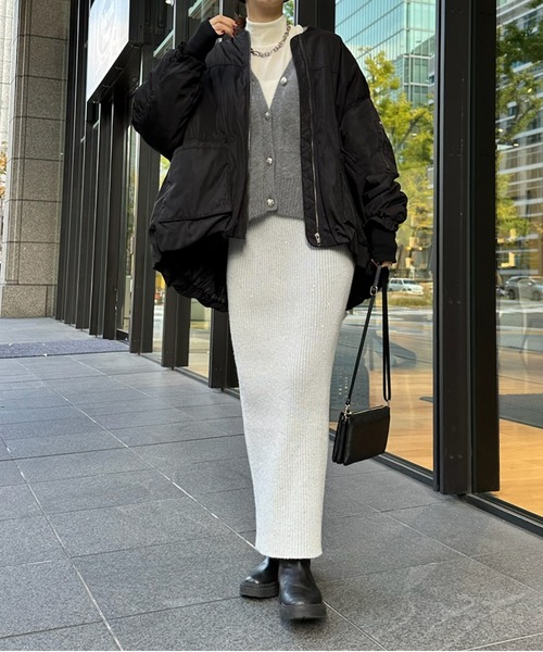 DouDou（ドゥドゥ）の「【WEB限定】 蓄熱中綿MA1（MA-1・レディース・ライトベージュ/カーキ/ブラック・FREE）」の18枚目の写真