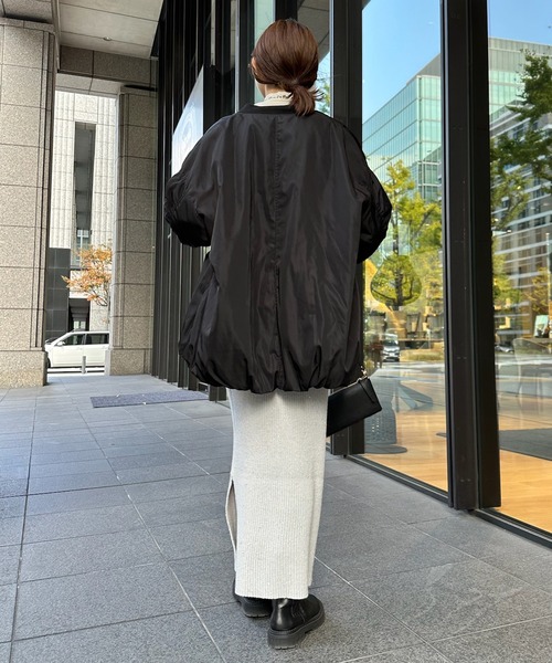 DouDou（ドゥドゥ）の「【WEB限定】 蓄熱中綿MA1（MA-1・レディース・ライトベージュ/カーキ/ブラック・FREE）」の20枚目の写真