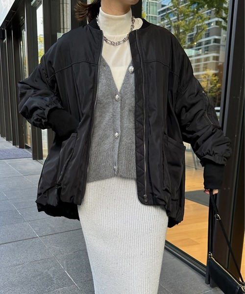 DouDou（ドゥドゥ）の「【WEB限定】 蓄熱中綿MA1（MA-1・レディース・ライトベージュ/カーキ/ブラック・FREE）」の22枚目の写真