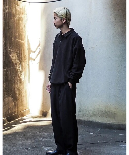 GLOSTER（グロスター）の「【限定展開】【SEABEES/シービーズ】フリースポロシャツ（ポロシャツ・メンズ・ブラック/アイボリー/チャコールグレー・M/L）」の3枚目の写真