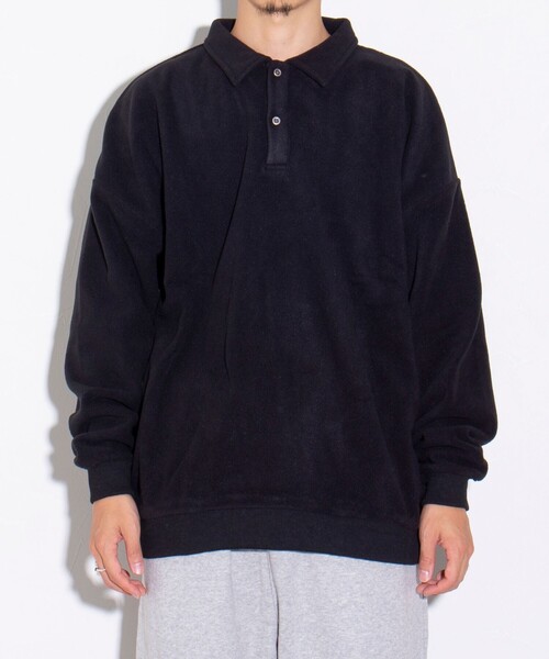 GLOSTER（グロスター）の「【限定展開】【SEABEES/シービーズ】フリースポロシャツ（ポロシャツ・メンズ・ブラック/アイボリー/チャコールグレー・M/L）」の8枚目の写真