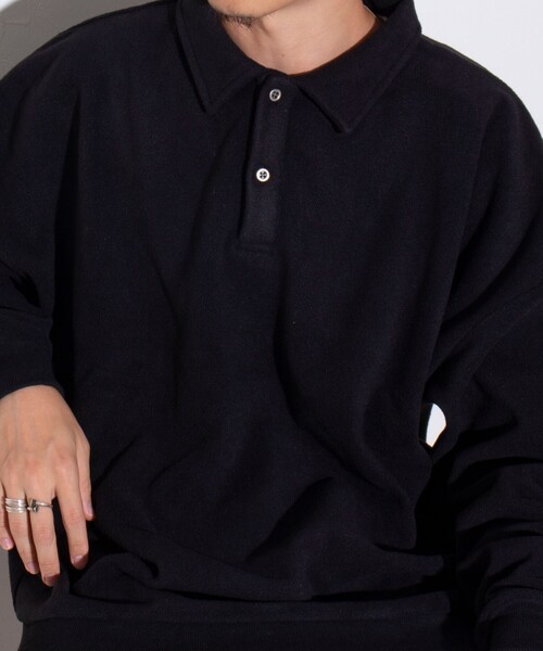 GLOSTER（グロスター）の「【限定展開】【SEABEES/シービーズ】フリースポロシャツ（ポロシャツ・メンズ・ブラック/アイボリー/チャコールグレー・M/L）」の10枚目の写真