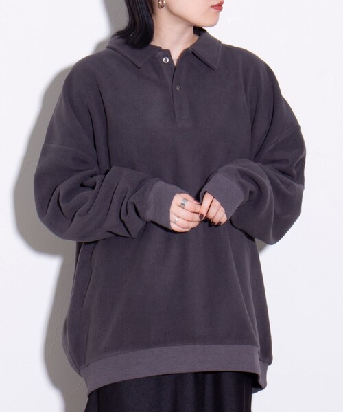 GLOSTER（グロスター）の「【限定展開】【SEABEES/シービーズ】フリースポロシャツ（ポロシャツ・メンズ・ブラック/アイボリー/チャコールグレー・M/L）」の13枚目の写真