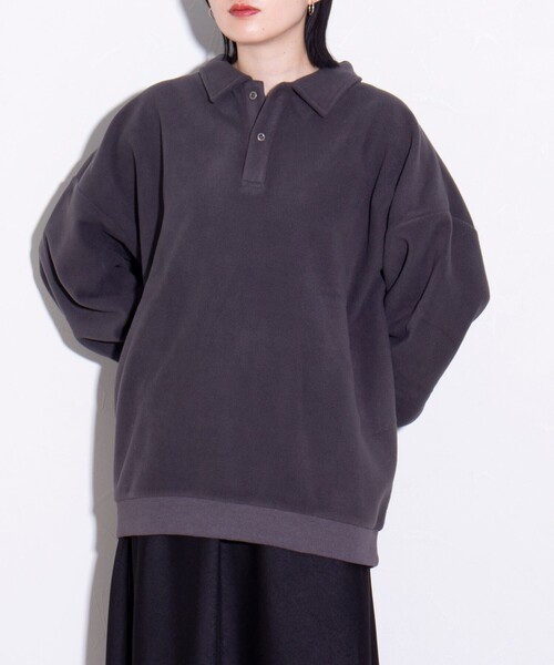 GLOSTER（グロスター）の「【限定展開】【SEABEES/シービーズ】フリースポロシャツ（ポロシャツ・メンズ・ブラック/アイボリー/チャコールグレー・M/L）」の14枚目の写真