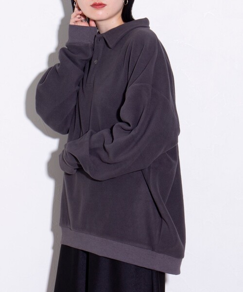 GLOSTER（グロスター）の「【限定展開】【SEABEES/シービーズ】フリースポロシャツ（ポロシャツ・メンズ・ブラック/アイボリー/チャコールグレー・M/L）」の15枚目の写真