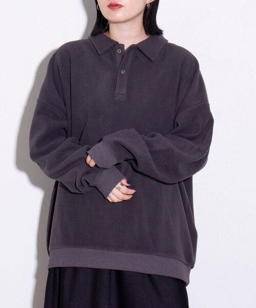 GLOSTER（グロスター）の「【限定展開】【SEABEES/シービーズ】フリースポロシャツ（ポロシャツ・メンズ・ブラック/アイボリー/チャコールグレー・M/L）」の18枚目の写真