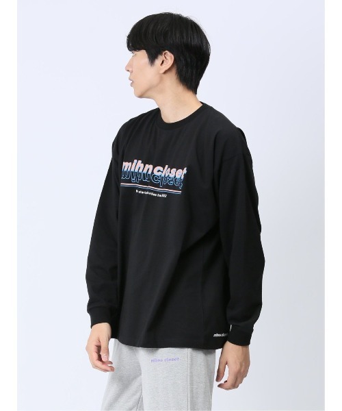 mihns closet(ミンズクローゼット)の「【WEB限定販売】ミンズクローゼット/mihns closetカラープリント クルー長袖Tシャツ(Tシャツ/カットソー・メンズ・ブラック/ホワイト/ライトグレー・LARGE/MEDIUM/X-LARGE)」の9枚目の写真
