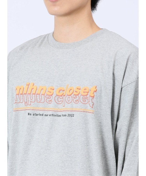 mihns closet(ミンズクローゼット)の「【WEB限定販売】ミンズクローゼット/mihns closetカラープリント クルー長袖Tシャツ(Tシャツ/カットソー・メンズ・ブラック/ホワイト/ライトグレー・LARGE/MEDIUM/X-LARGE)」の15枚目の写真