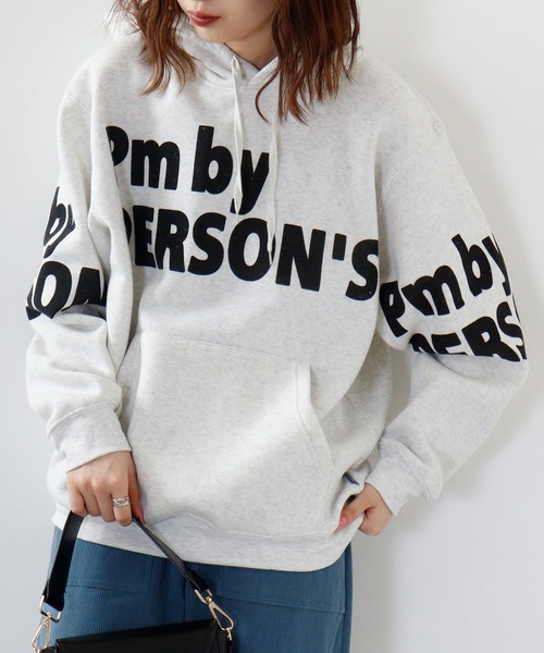 PERSON'S(パーソンズ)の「PERSON'S 裏起毛プリントプルパーカー(パーカー・メンズ・ブラック/ホワイト/チャコール・LL/L/M)」の2枚目の写真