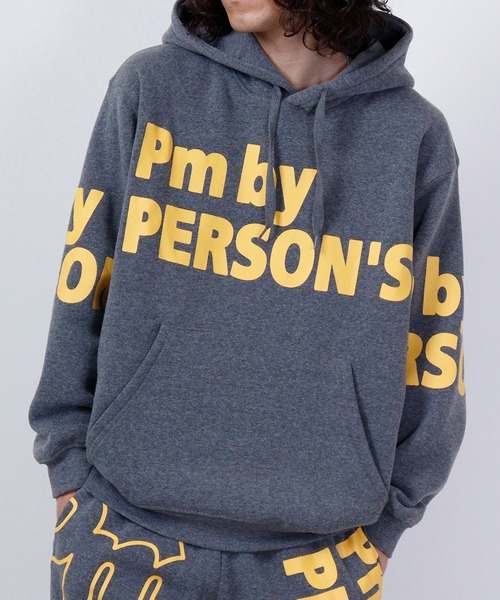 PERSON'S(パーソンズ)の「PERSON'S 裏起毛プリントプルパーカー(パーカー・メンズ・ブラック/ホワイト/チャコール・LL/L/M)」の3枚目の写真