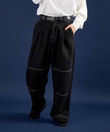 ダブルニーワイドデニムパンツ