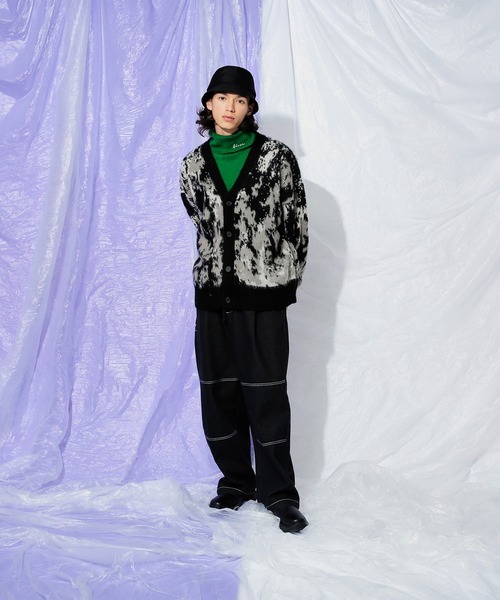 Adoon plain（アドーンプレーン）の「ダブルニーワイドデニムパンツ（デニムパンツ・メンズ・ライトブルー/ブラック・LARGE/MEDIUM/SMALL）」の15枚目の写真