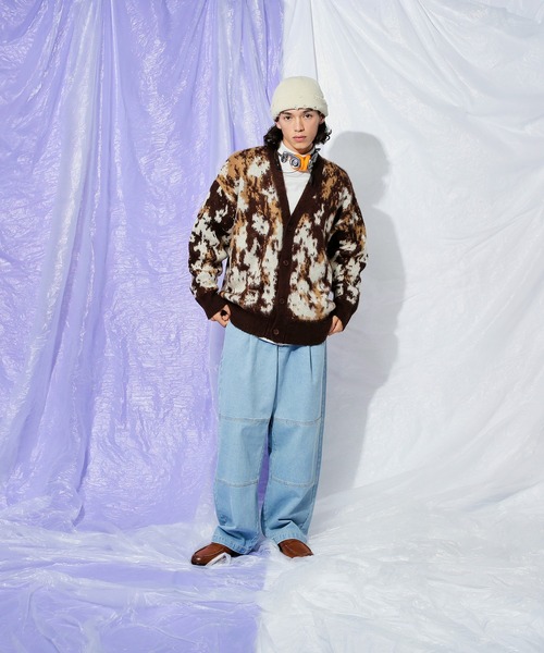 Adoon plain（アドーンプレーン）の「ダブルニーワイドデニムパンツ（デニムパンツ・メンズ・ライトブルー/ブラック・LARGE/MEDIUM/SMALL）」の22枚目の写真