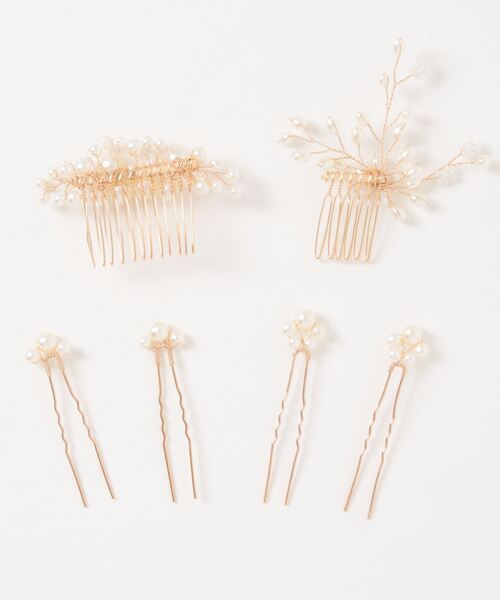 Cupid Heart（キューピッドハート）の「【Cupid Heart】結婚式アクセ！パールヘアピン 6点セット（ヘアピン・レディース・ゴールド・MEDIUM）」の2枚目の写真