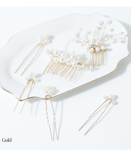 Cupid Heart（キューピッドハート）の「【Cupid Heart】結婚式アクセ！パールヘアピン 6点セット（ヘアピン・レディース・ゴールド・MEDIUM）」の16枚目の写真
