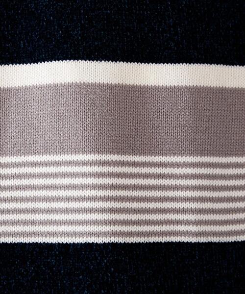MEN'S MELROSE（メンズメルローズ）の「【MASTER FRAME】ランダムボーダーニット（ニット/セーター・メンズ・ナチュラル/パープル/ネイビー・3/4）」の9枚目の写真