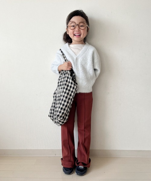 CIAOPANIC TYPY（チャオパニックティピー）の「【KIDS】シャイニーラメシャギーカーディガン（カーディガン/ボレロ・キッズ・サックスブルー/ブラック/オフホワイト・XXL/M/XL/L/S）」の2枚目の写真