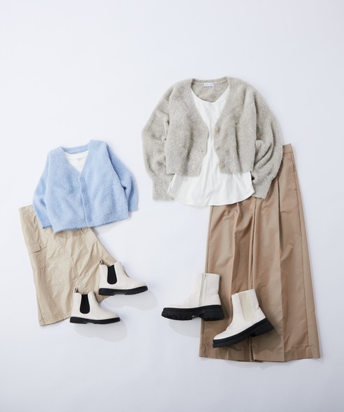 CIAOPANIC TYPY（チャオパニックティピー）の「【KIDS】シャイニーラメシャギーカーディガン（カーディガン/ボレロ・キッズ・サックスブルー/ブラック/オフホワイト・XXL/M/XL/L/S）」の4枚目の写真