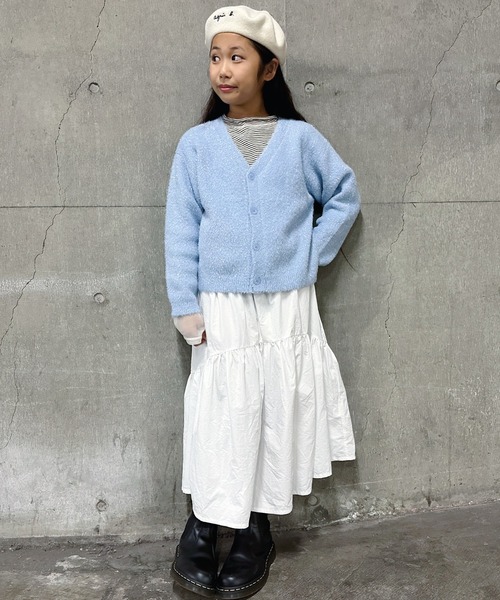 CIAOPANIC TYPY（チャオパニックティピー）の「【KIDS】シャイニーラメシャギーカーディガン（カーディガン/ボレロ・キッズ・サックスブルー/ブラック/オフホワイト・XXL/M/XL/L/S）」の16枚目の写真