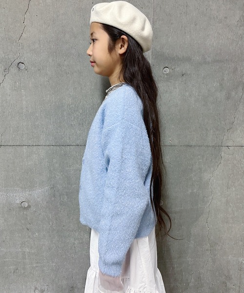 CIAOPANIC TYPY（チャオパニックティピー）の「【KIDS】シャイニーラメシャギーカーディガン（カーディガン/ボレロ・キッズ・サックスブルー/ブラック/オフホワイト・XXL/M/XL/L/S）」の18枚目の写真