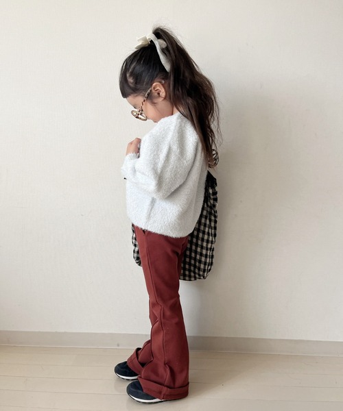 CIAOPANIC TYPY（チャオパニックティピー）の「【KIDS】シャイニーラメシャギーカーディガン（カーディガン/ボレロ・キッズ・サックスブルー/ブラック/オフホワイト・XXL/M/XL/L/S）」の7枚目の写真