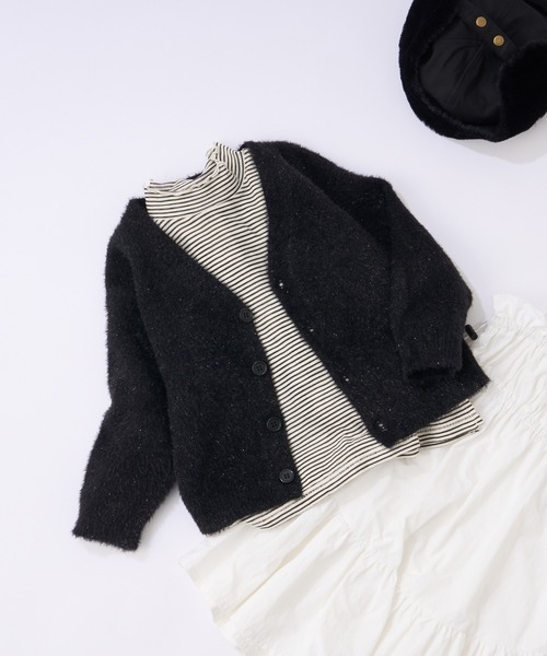 CIAOPANIC TYPY（チャオパニックティピー）の「【KIDS】シャイニーラメシャギーカーディガン（カーディガン/ボレロ・キッズ・サックスブルー/ブラック/オフホワイト・XXL/M/XL/L/S）」の22枚目の写真