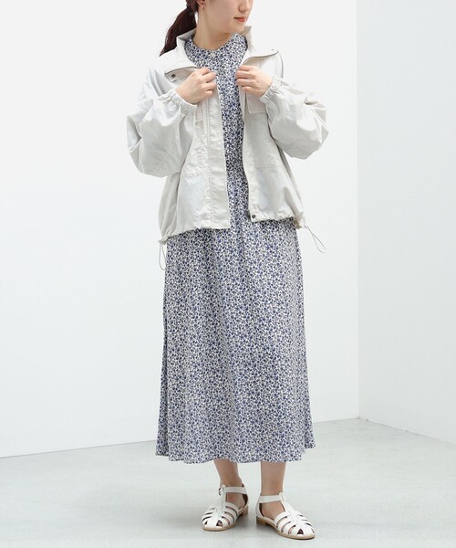 BEAMS HEART（ビームスハート）の「BEAMS HEART / スタンドカラーブルゾン（ブルゾン・レディース・チャコールグレー/ホワイト系その他5・FREE）」の3枚目の写真