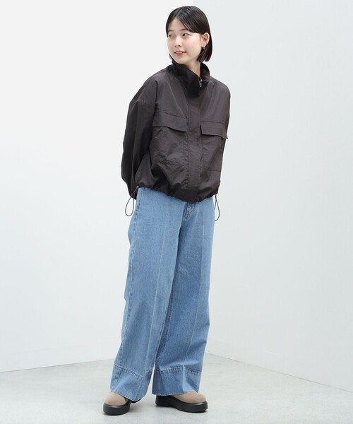 BEAMS HEART（ビームスハート）の「BEAMS HEART / スタンドカラーブルゾン（ブルゾン・レディース・チャコールグレー/ホワイト系その他5・FREE）」の7枚目の写真