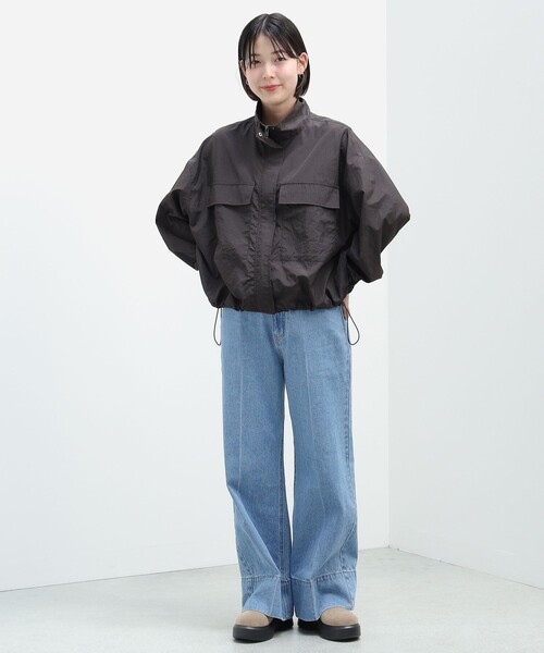 BEAMS HEART（ビームスハート）の「BEAMS HEART / スタンドカラーブルゾン（ブルゾン・レディース・チャコールグレー/ホワイト系その他5・FREE）」の8枚目の写真