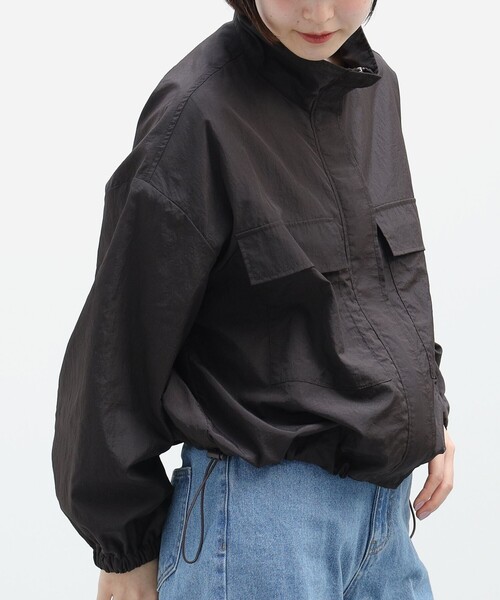 BEAMS HEART（ビームスハート）の「BEAMS HEART / スタンドカラーブルゾン（ブルゾン・レディース・チャコールグレー/ホワイト系その他5・FREE）」の9枚目の写真