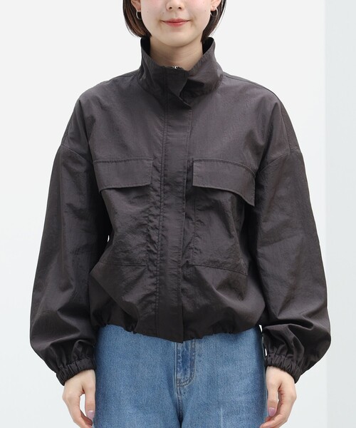 BEAMS HEART（ビームスハート）の「BEAMS HEART / スタンドカラーブルゾン（ブルゾン・レディース・チャコールグレー/ホワイト系その他5・FREE）」の11枚目の写真