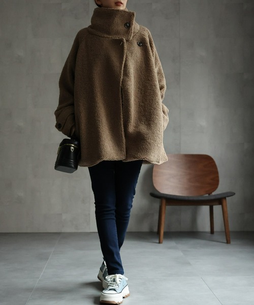 セール】ボアスタンドカラーミドルコート（その他アウター