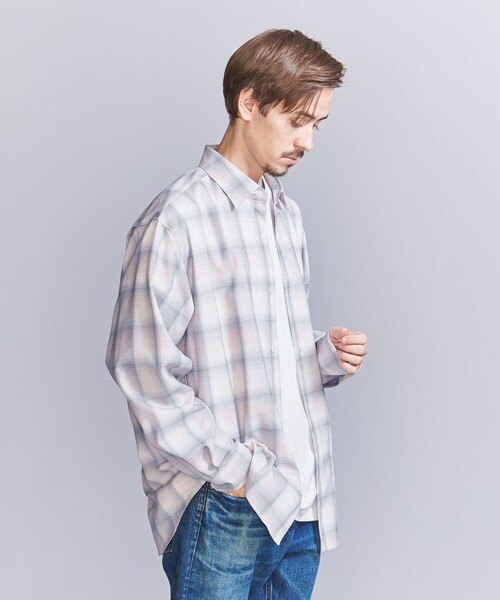 BEAUTY&YOUTH 尾州 チェック チェック柄長袖シャツ BEAUTY&YOUTH UNITED ARROWS（ビューティーアンドユース