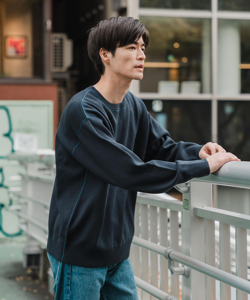 EDIFICE(エディフィス)の「《再入荷》スウェットライクニット(ニット/セーター・メンズ・ベージュ系その他/ネイビー/ブラック・LARGE/MEDIUM)」の4枚目の写真