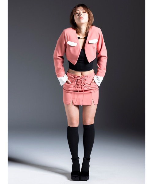 DURAS(デュラス)の「Jacket setup(セットアップ・レディース・ピンク/ブラック・M/S)」の3枚目の写真