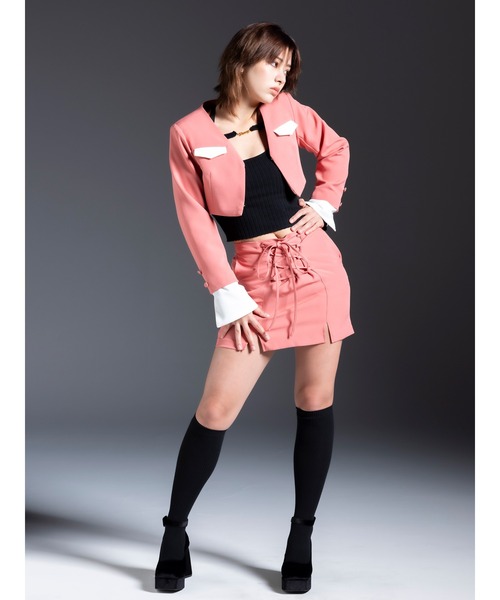 DURAS(デュラス)の「Jacket setup(セットアップ・レディース・ピンク/ブラック・M/S)」の7枚目の写真