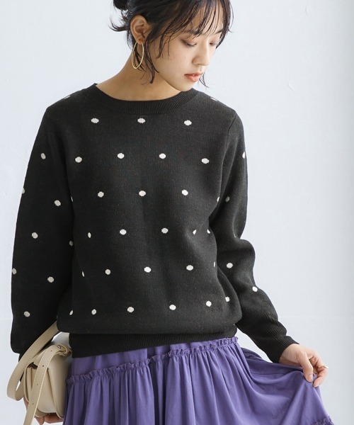 ニット セーター シニア ファッション レース 使いリブ プルオーバー 冬 M/L/LL ニッセン nissen シニアファッション】レース使いリブニットプルオーバー 通販