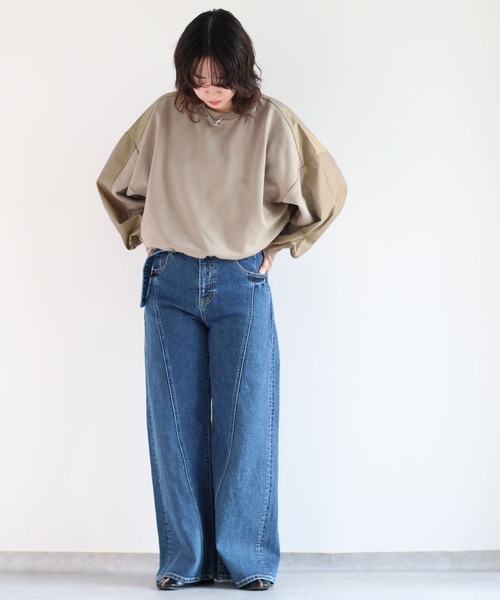 cepo（セポ）の「ドロストウラケキリカエロンＴｅｅ（Tシャツ/カットソー・レディース・ベージュ/チャコール・M）」の6枚目の写真