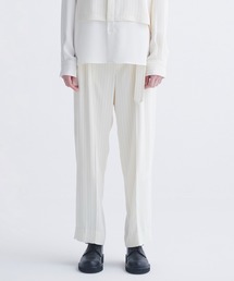 CULLNI | 24-SS-014ST / Stripe Double Cloth 2 Tuck Wide Pants with Long Belt(スラックス)