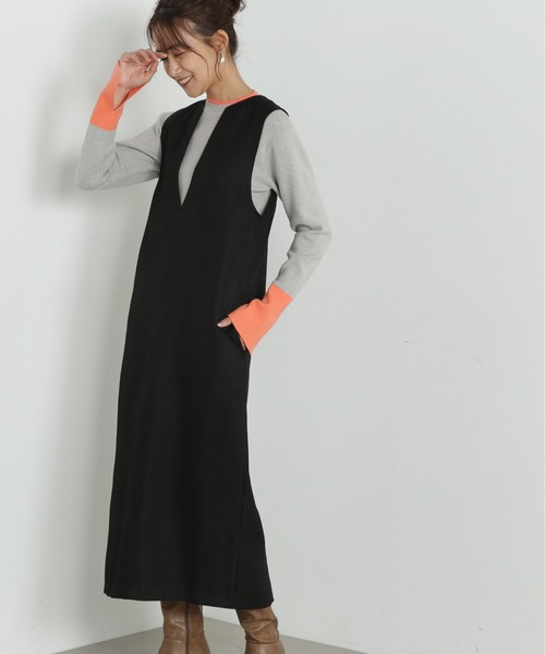 N.（N. Natural Beauty Basic）（エヌエヌナチュラルビューティーベーシック）の「【S Size Line】◆キーネックストレートジャンパースカート（ジャンパースカート・レディース・ブラック/ベージュ/グレー・MEDIUM/SMALL）」の10枚目の写真