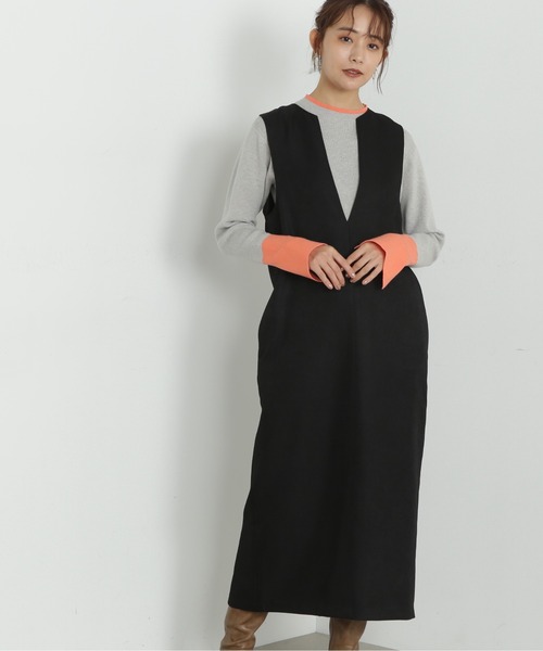 N.（N. Natural Beauty Basic）（エヌエヌナチュラルビューティーベーシック）の「【S Size Line】◆キーネックストレートジャンパースカート（ジャンパースカート・レディース・ブラック/ベージュ/グレー・MEDIUM/SMALL）」の11枚目の写真