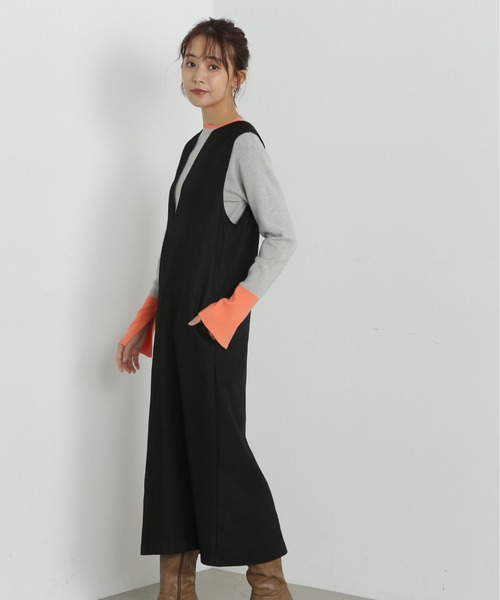 N.（N. Natural Beauty Basic）（エヌエヌナチュラルビューティーベーシック）の「【S Size Line】◆キーネックストレートジャンパースカート（ジャンパースカート・レディース・ブラック/ベージュ/グレー・MEDIUM/SMALL）」の12枚目の写真