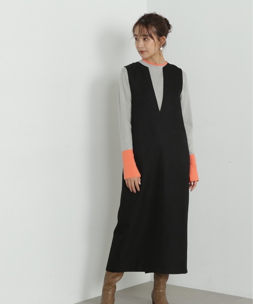 N.（N. Natural Beauty Basic）（エヌエヌナチュラルビューティーベーシック）の「【S Size Line】◆キーネックストレートジャンパースカート（ジャンパースカート・レディース・ブラック/ベージュ/グレー・MEDIUM/SMALL）」の13枚目の写真