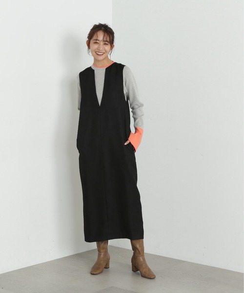 N.（N. Natural Beauty Basic）（エヌエヌナチュラルビューティーベーシック）の「【S Size Line】◆キーネックストレートジャンパースカート（ジャンパースカート・レディース・ブラック/ベージュ/グレー・MEDIUM/SMALL）」の14枚目の写真