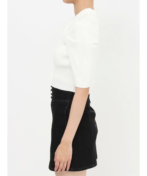 EATME（イートミー）の「レースアップカラーニットTOP（ニット/セーター・レディース・ブラック/オフホワイト/イエロー・FREE）」の14枚目の写真